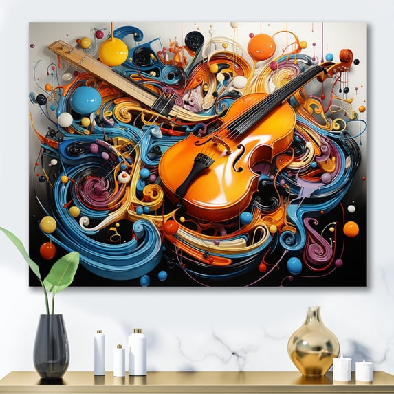 Designart "Colorful Surreal Euphony III" Abstract Collages Wall Decor