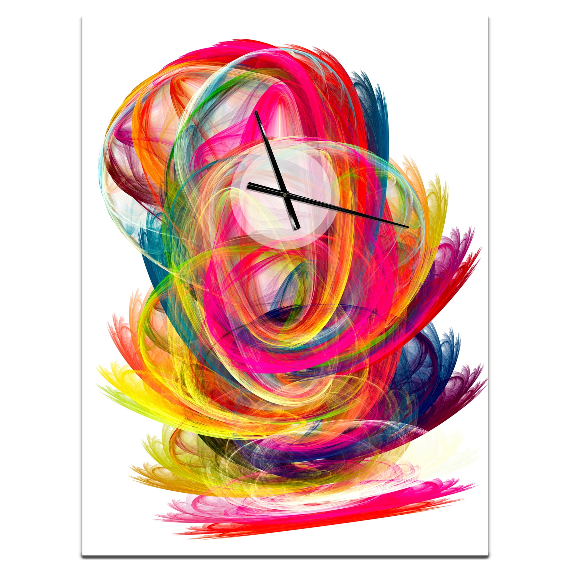 Designart 'Colorful Thick Strokes' Modern Wall Clock