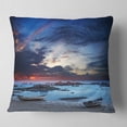 thumbnail image 1 of Designart Colorful Traditional Asian Boats - Landscape Printed Throw Pillow - 16x16, 1 of 4
