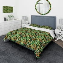 Designart 'Colorful Tropical Pattern with Heliconia Flowers' Tropical Duvet Cover Set