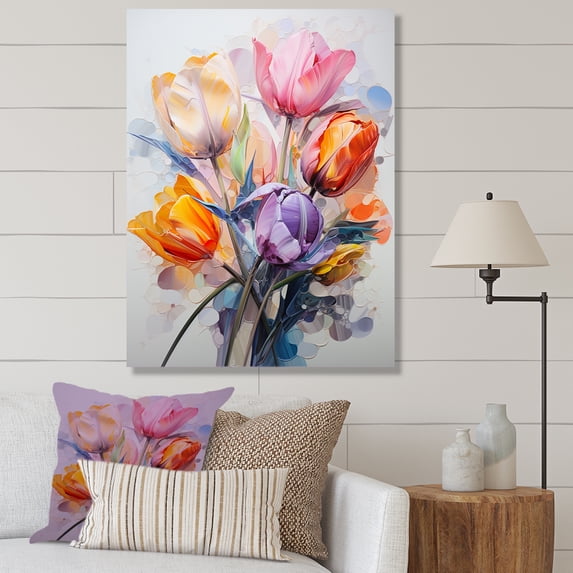 Designart "Colorful Tulip Array I" Tulips Wall Decor