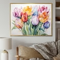 thumbnail image 1 of Designart "Colorful Tulip Array" Tulips Floater Framed Canvas Prints, 1 of 5