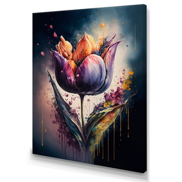 Designart Colorful Tulip I Canvas Wall Art