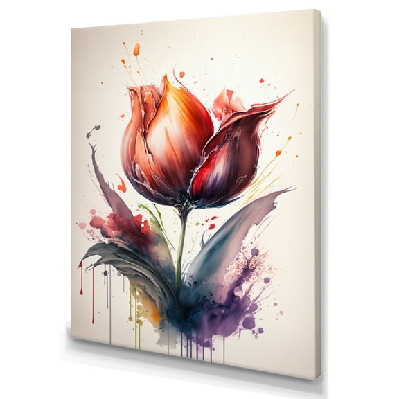 Designart Colorful Tulip III Canvas Wall Art