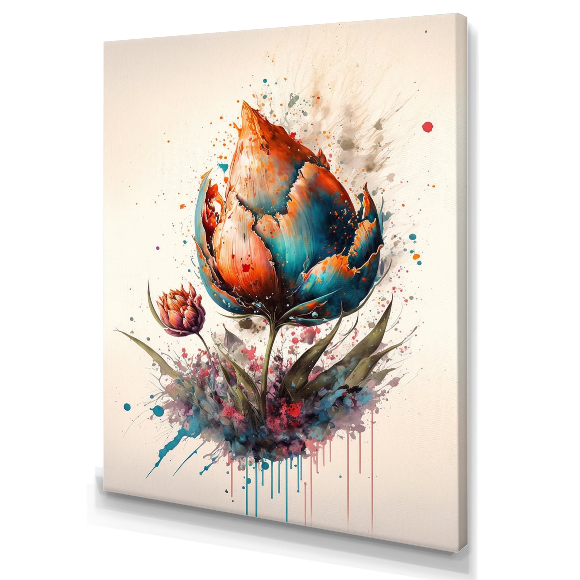 Designart Colorful Tulip IV Canvas Wall Art