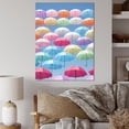 thumbnail image 1 of Designart "Colorful Umbrella Mosaic II" Sky Canvas Wall Art, 1 of 7