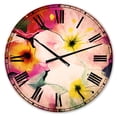 thumbnail image 1 of Designart 'Colorful Watercolor Floral Pattern' Traditional wall clock, 1 of 3