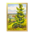 thumbnail image 1 of Designart 'Colorful Young Orange Betulas Along Bank Of Calm Bay' Lake House Framed Art Print, 1 of 4