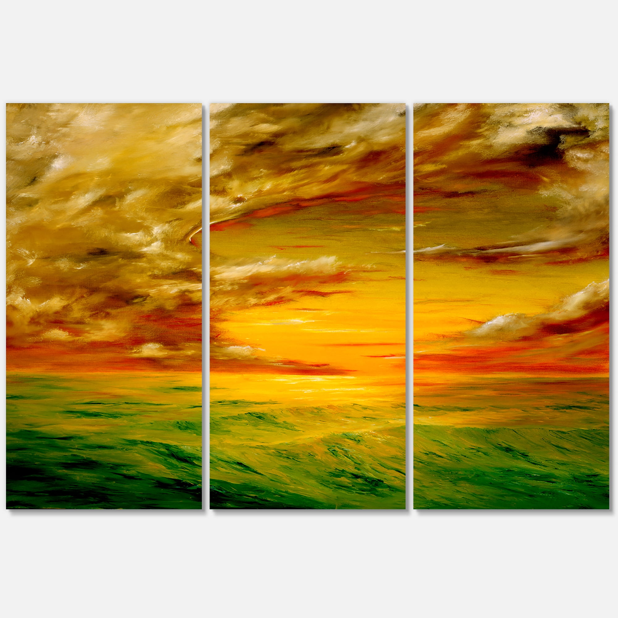 Designart ' Colorful and Bright Sunset At Santa Rosa California ' Farmhouse Canvas Wall Art Print