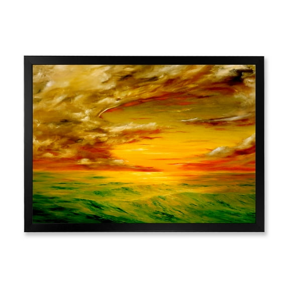 Designart 'Colorful and Bright Sunset At Santa Rosa California' Farmhouse Framed Art Print