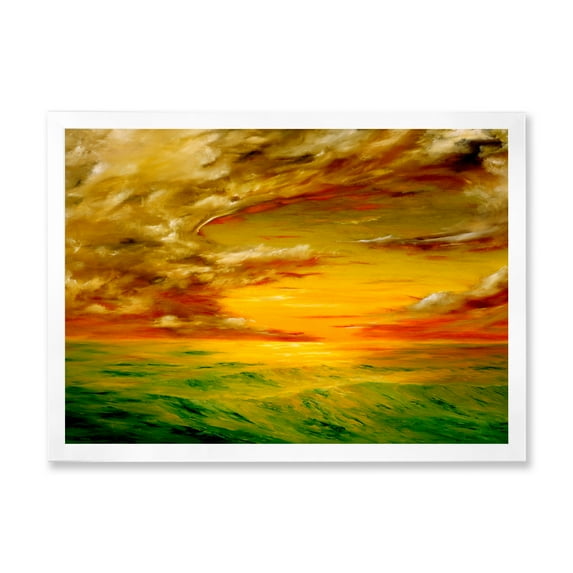 Designart 'Colorful and Bright Sunset At Santa Rosa California' Farmhouse Framed Art Print
