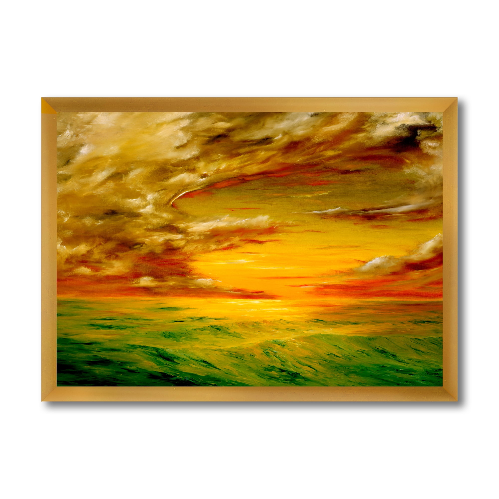 Designart 'Colorful and Bright Sunset At Santa Rosa California' Farmhouse Framed Art Print