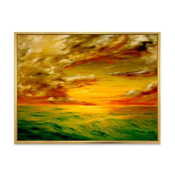 Designart 'Colorful and Bright Sunset At Santa Rosa California' Farmhouse Framed Canvas Wall Art Print