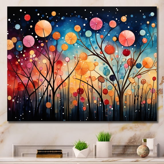 Designart "Colorful curious Wanderlust II" Abstract Collages Wall Art Print