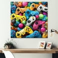 thumbnail image 1 of Designart "Colorful gaming controllers PS In Colorful"Video Games Metal Wall Art Colorful Modern Living Room Wall Art, 1 of 6