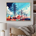 thumbnail image 1 of Designart "Colorfull Power Lines Gridscape Charm I" Power Lines Floater Framed Canvas Wall Art, 1 of 7