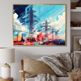 thumbnail image 1 of Designart "Colorfull Power Lines Gridscape Charm I" Power Lines Floater Framed Canvas Wall Art, 1 of 7