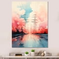 thumbnail image 1 of Designart "Colorfull Power Lines Gridscape Charm III" Cityscapes Canvas Art Print, 1 of 5