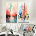 thumbnail image 1 of Designart "Colorfull Power Lines Gridscape Charm III" Power Lines Wall Art Set Of 2 - Multi-Color Architecture Gallery Set For Office Decor, 1 of 7