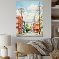 thumbnail image 1 of Designart "Colorfull Power Lines Gridscape Charm IV" Cityscapes Canvas Print, 1 of 5