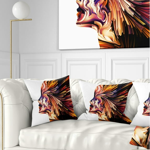 Designart Colors of Imagination - Contemporary Throw Pillow - 18x18