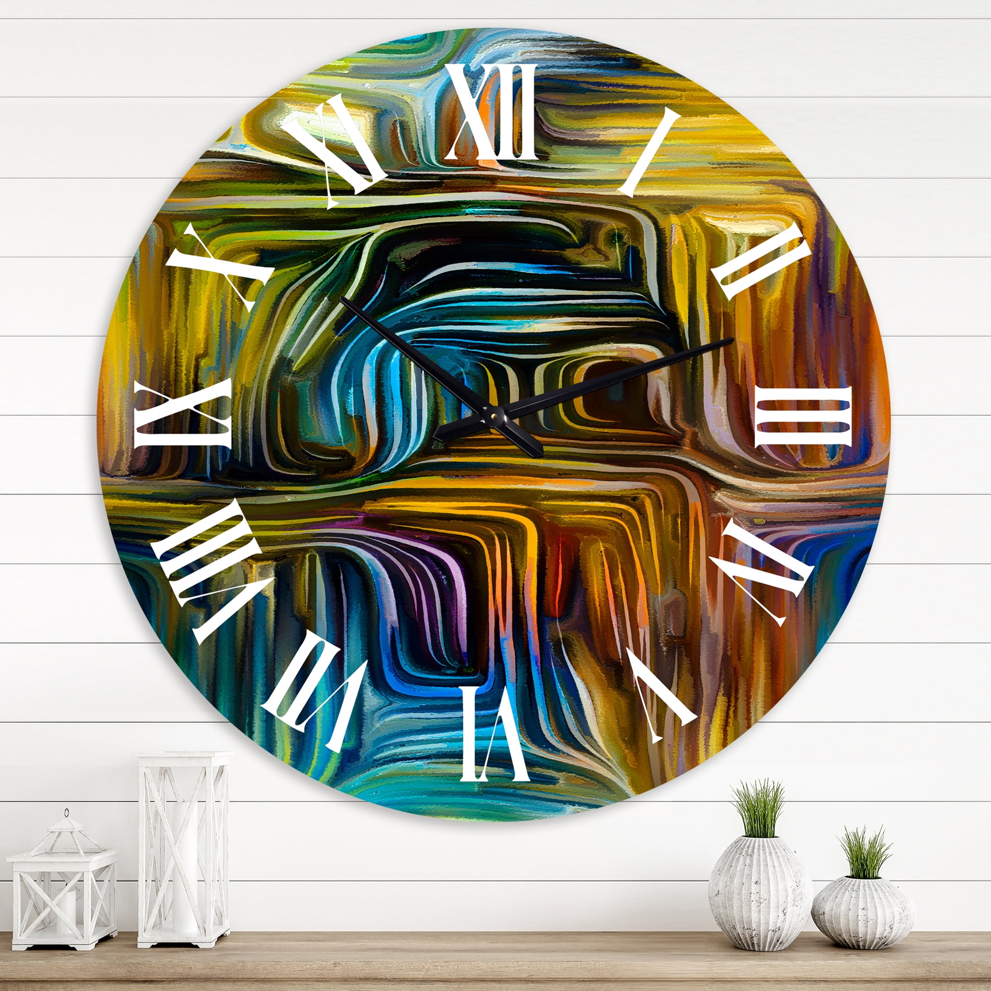 Designart 'Colour Fusion Iv' Modern Wall Clock