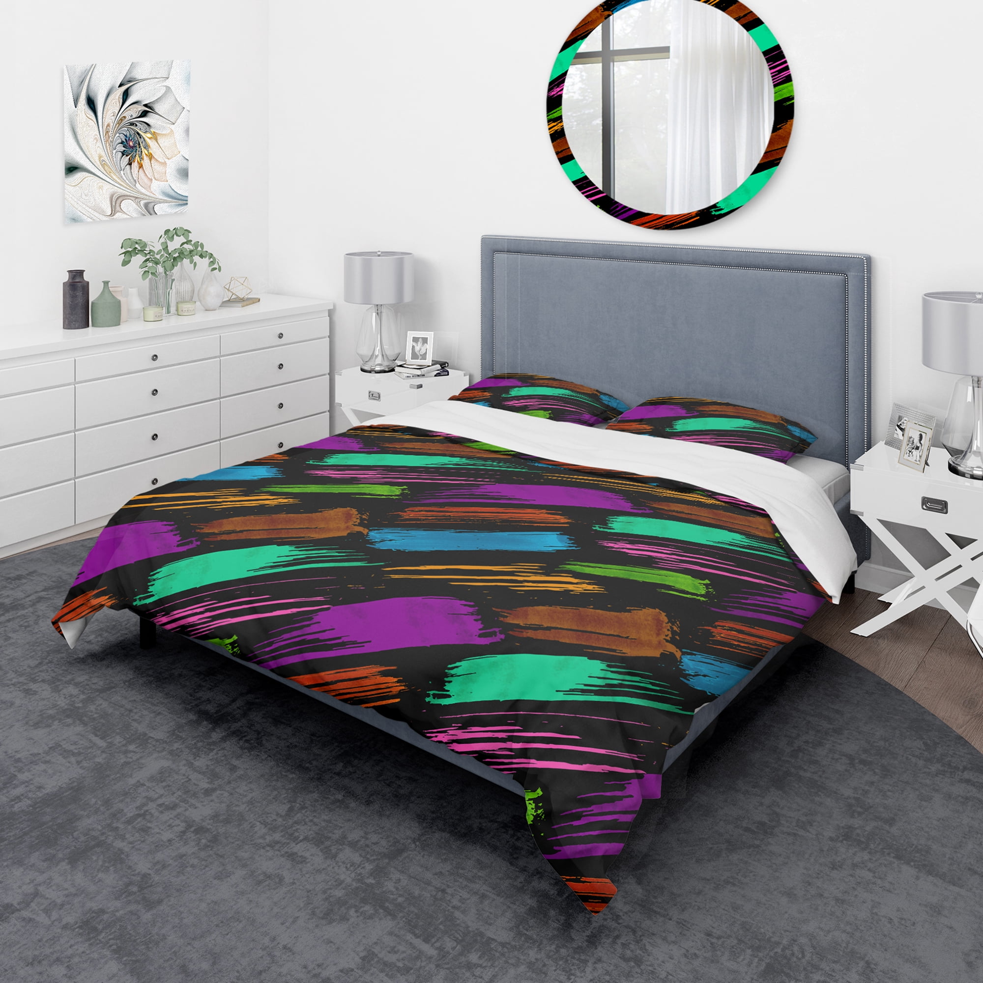 Designart 'Colour Retro Paint mark' Vintage Duvet Cover Set