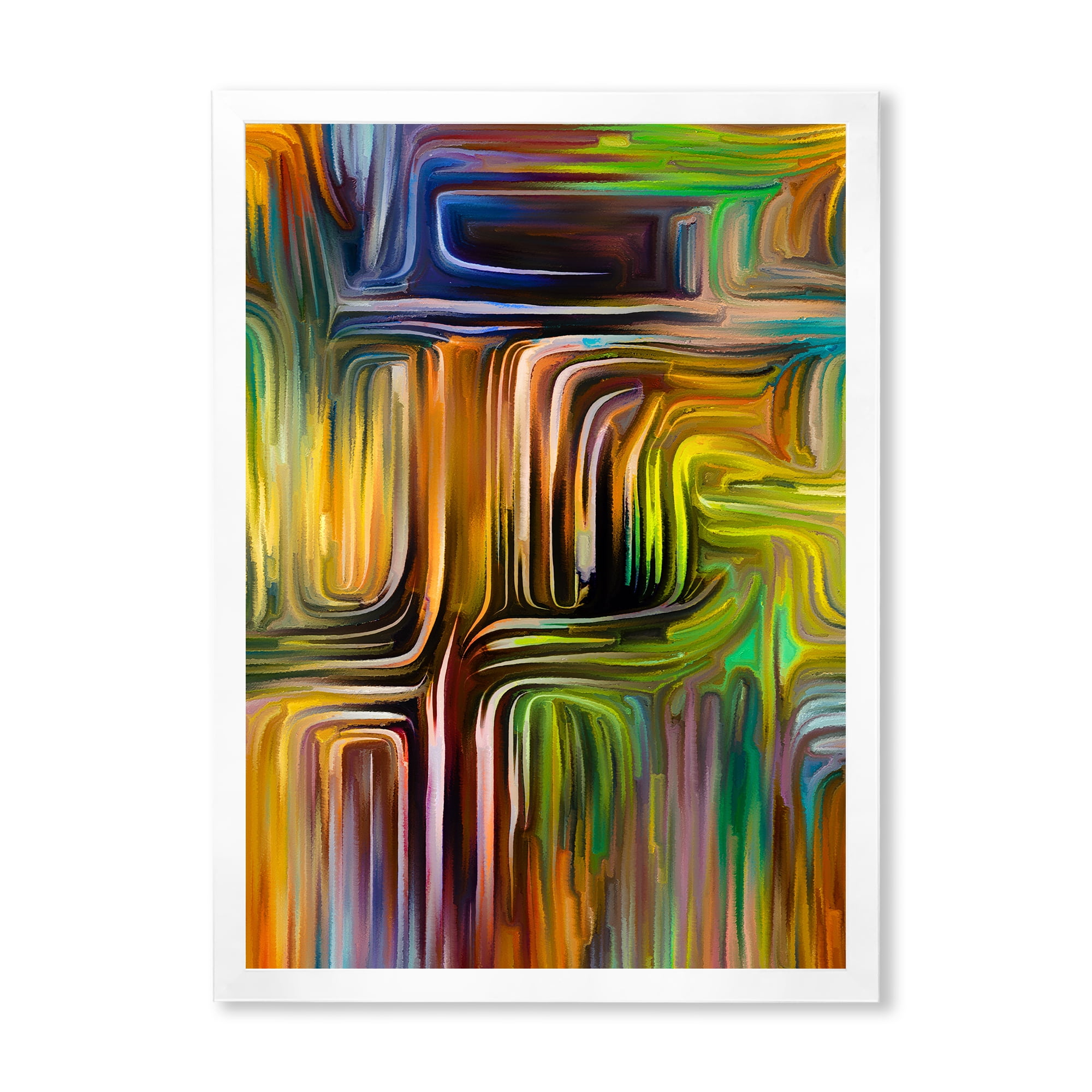 Designart 'Colour Spiral Fusion I' Modern Framed Art Print