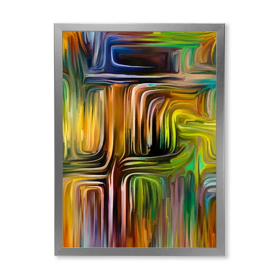 Designart 'Colour Spiral Fusion I' Modern Framed Art Print