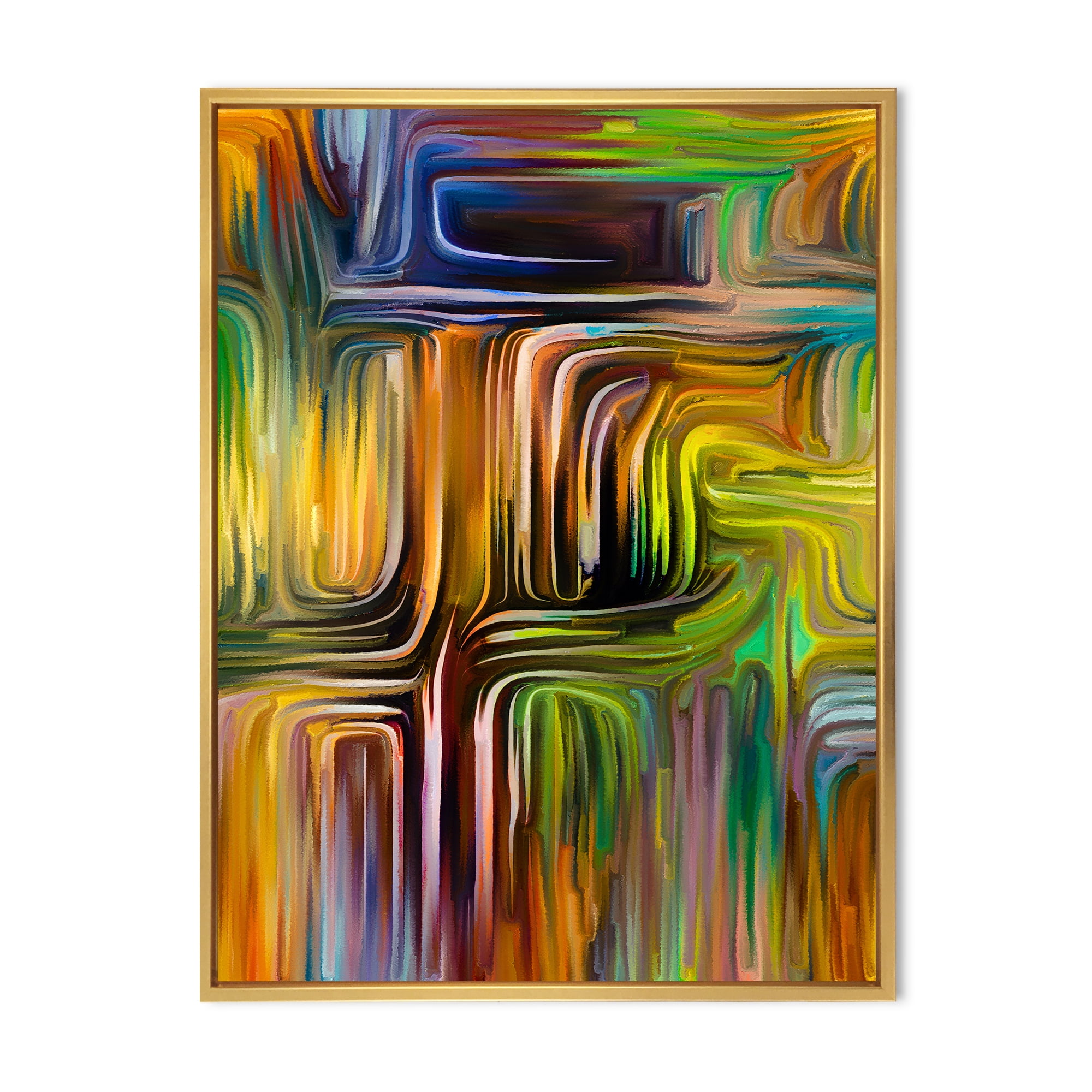 Designart 'Colour Spiral Fusion I' Modern Framed Canvas Wall Art Print