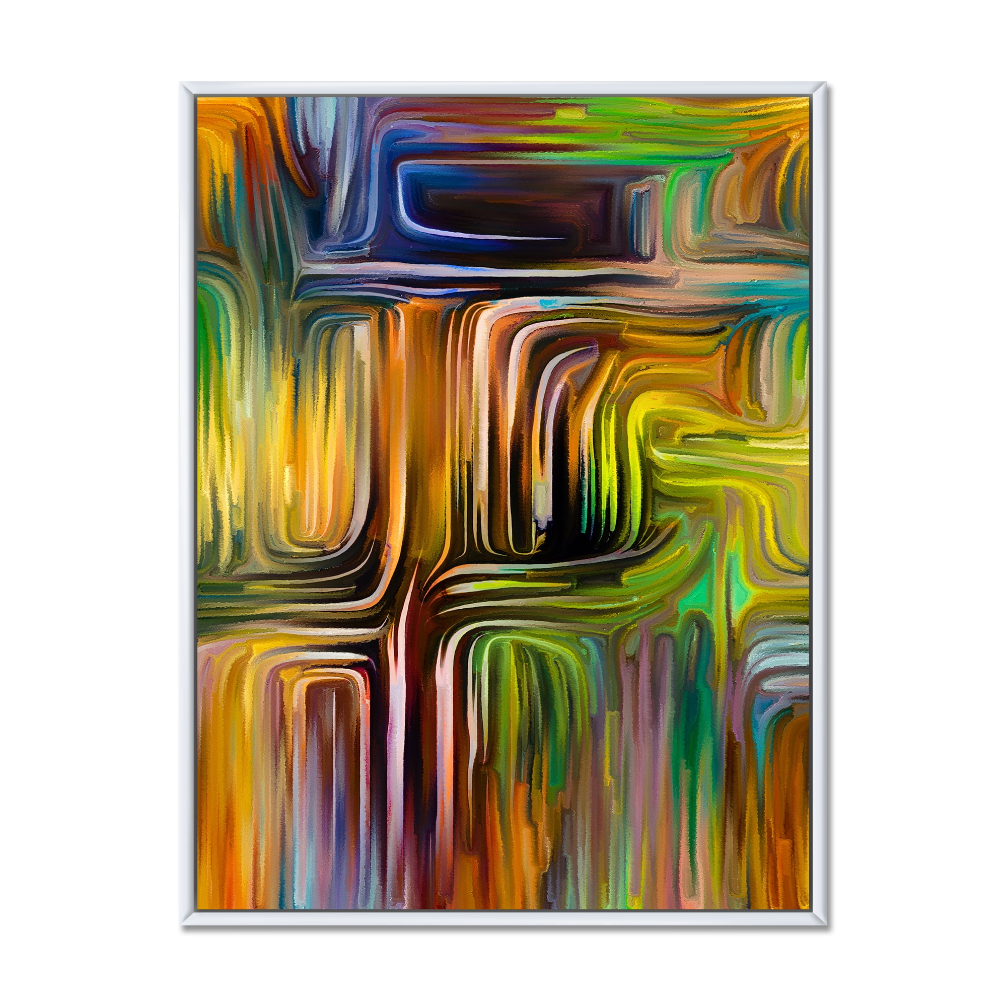 Designart 'Colour Spiral Fusion I' Modern Framed Canvas Wall Art Print