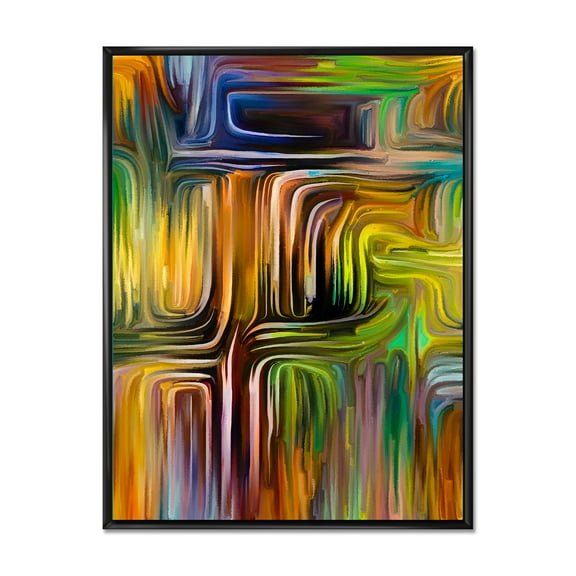 Designart 'Colour Spiral Fusion I' Modern Framed Canvas Wall Art Print