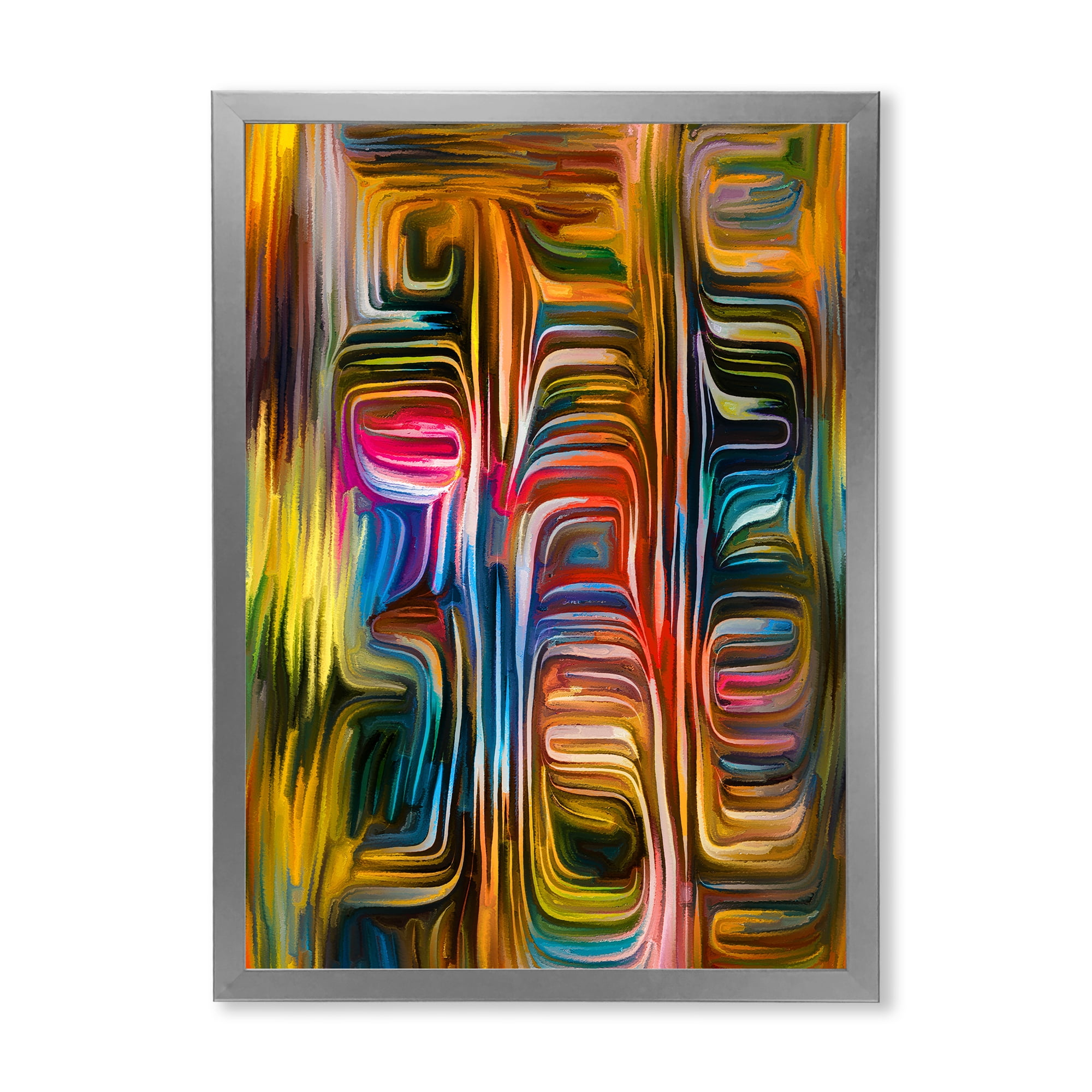 Designart 'Colour Spiral Fusion II' Modern Framed Art Print