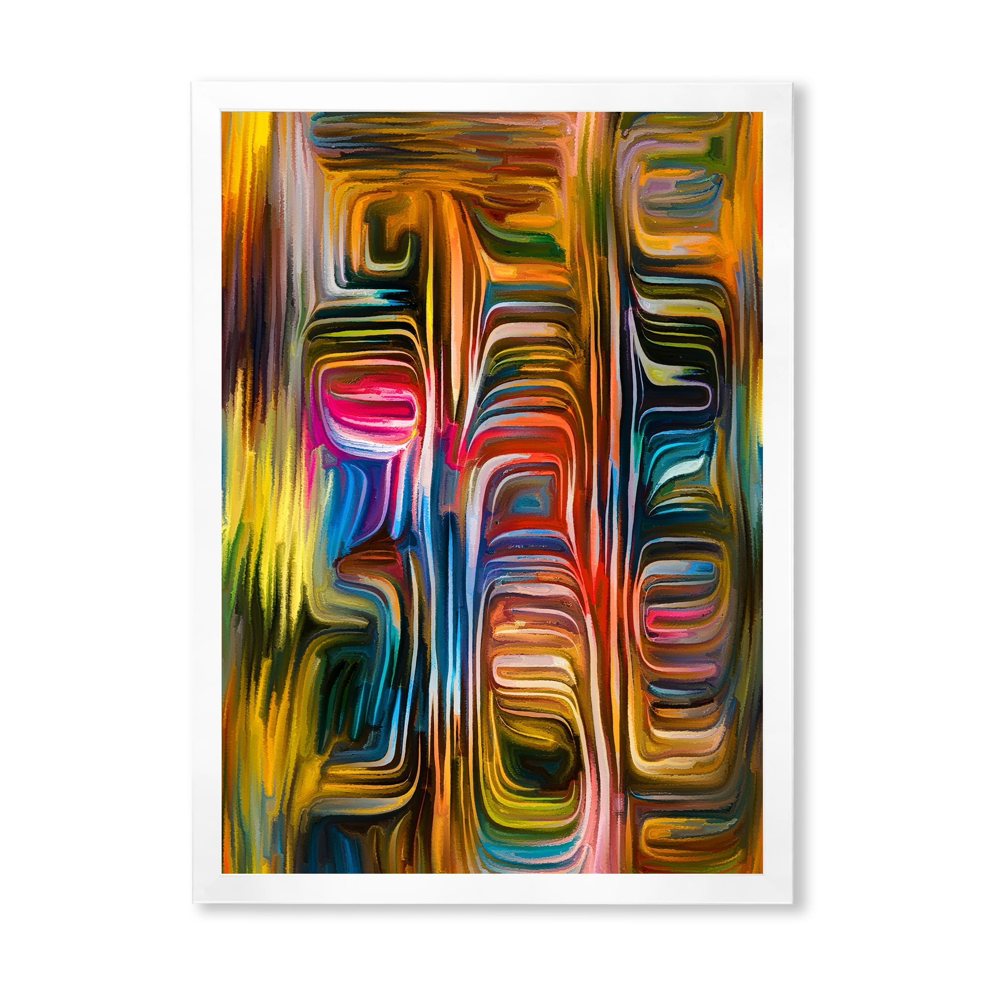 Designart 'Colour Spiral Fusion II' Modern Framed Art Print