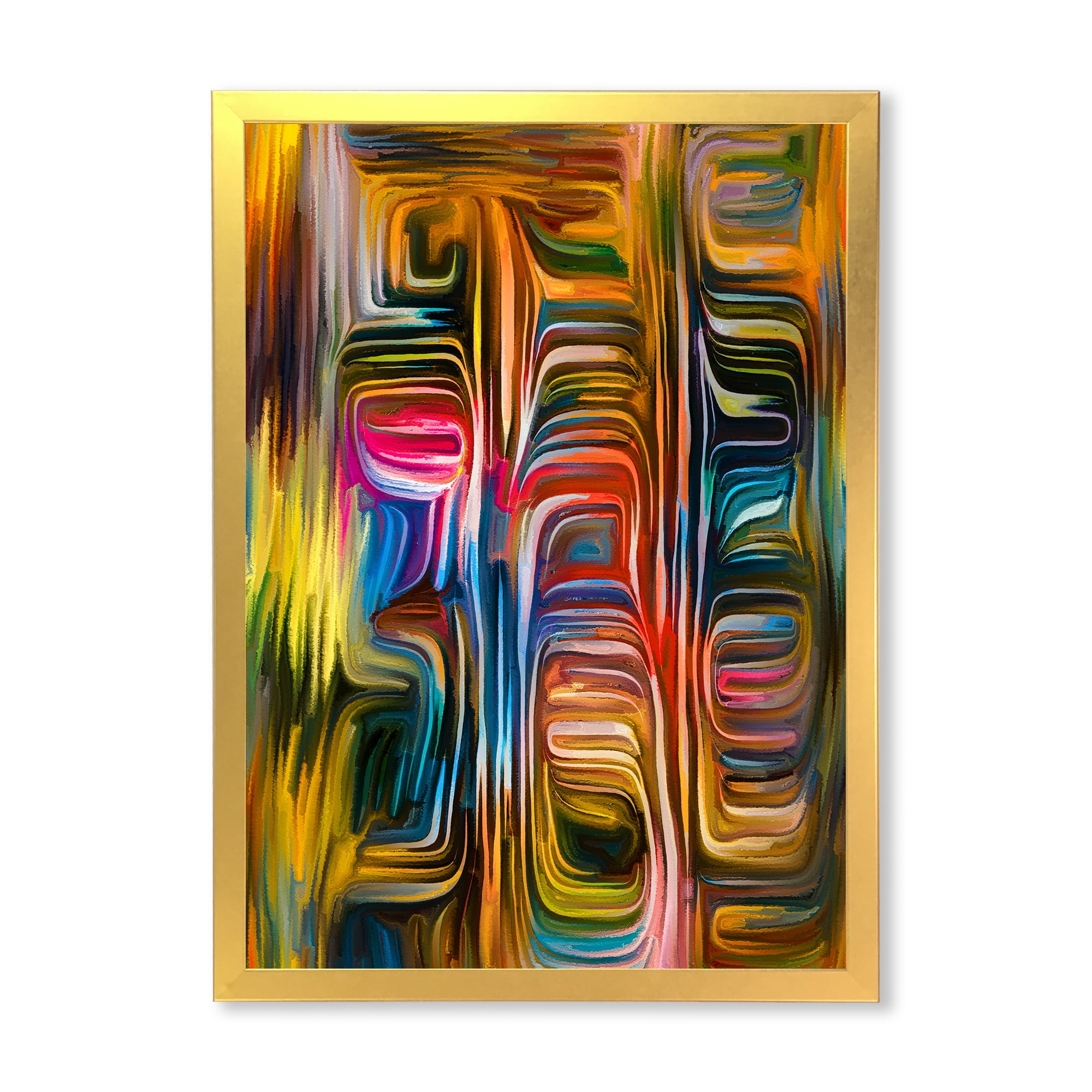 Designart 'Colour Spiral Fusion II' Modern Framed Art Print