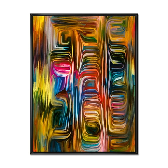 Designart 'Colour Spiral Fusion II' Modern Framed Canvas Wall Art Print
