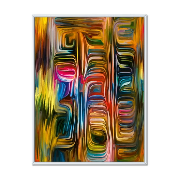 Designart 'Colour Spiral Fusion II' Modern Framed Canvas Wall Art Print