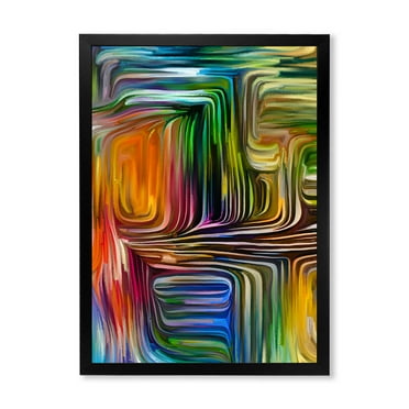 Designart 'Colour Spiral Fusion III' Modern Framed Art Print