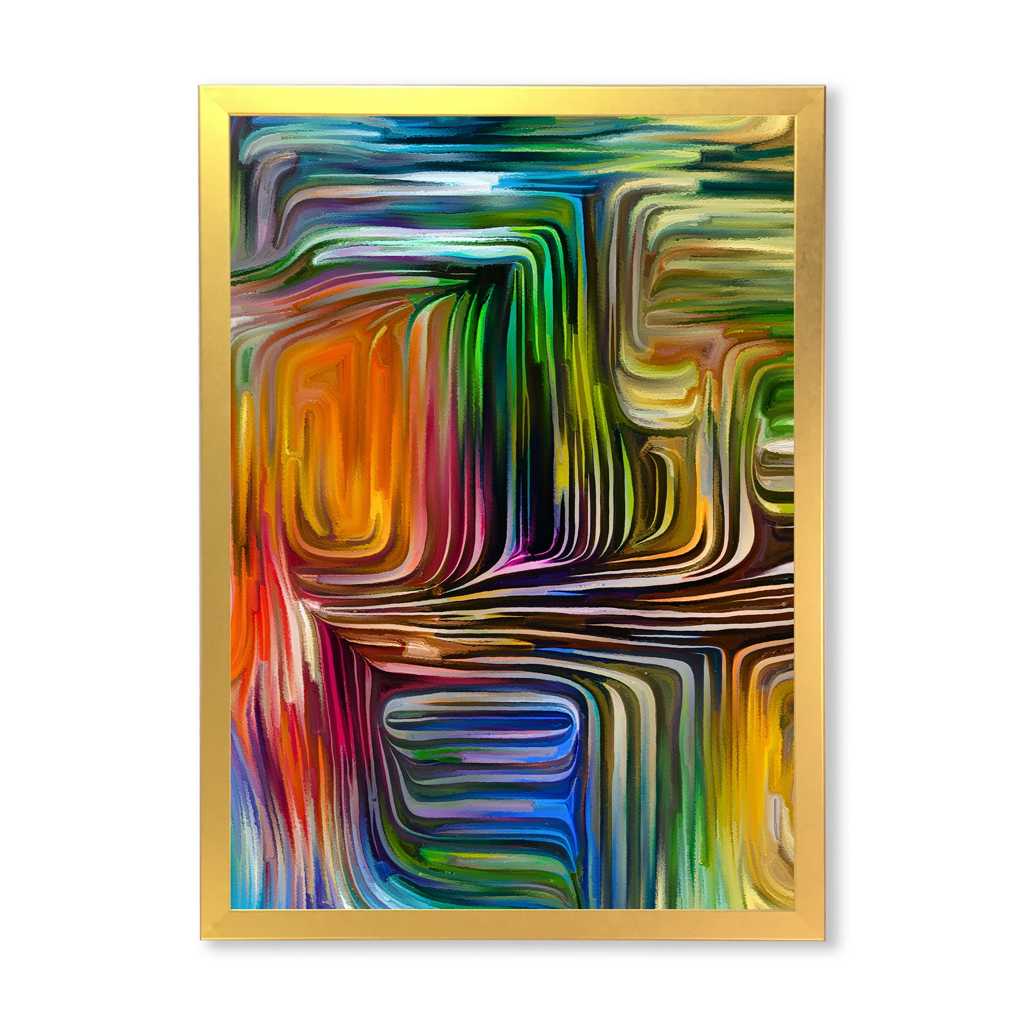 Designart 'Colour Spiral Fusion III' Modern Framed Art Print