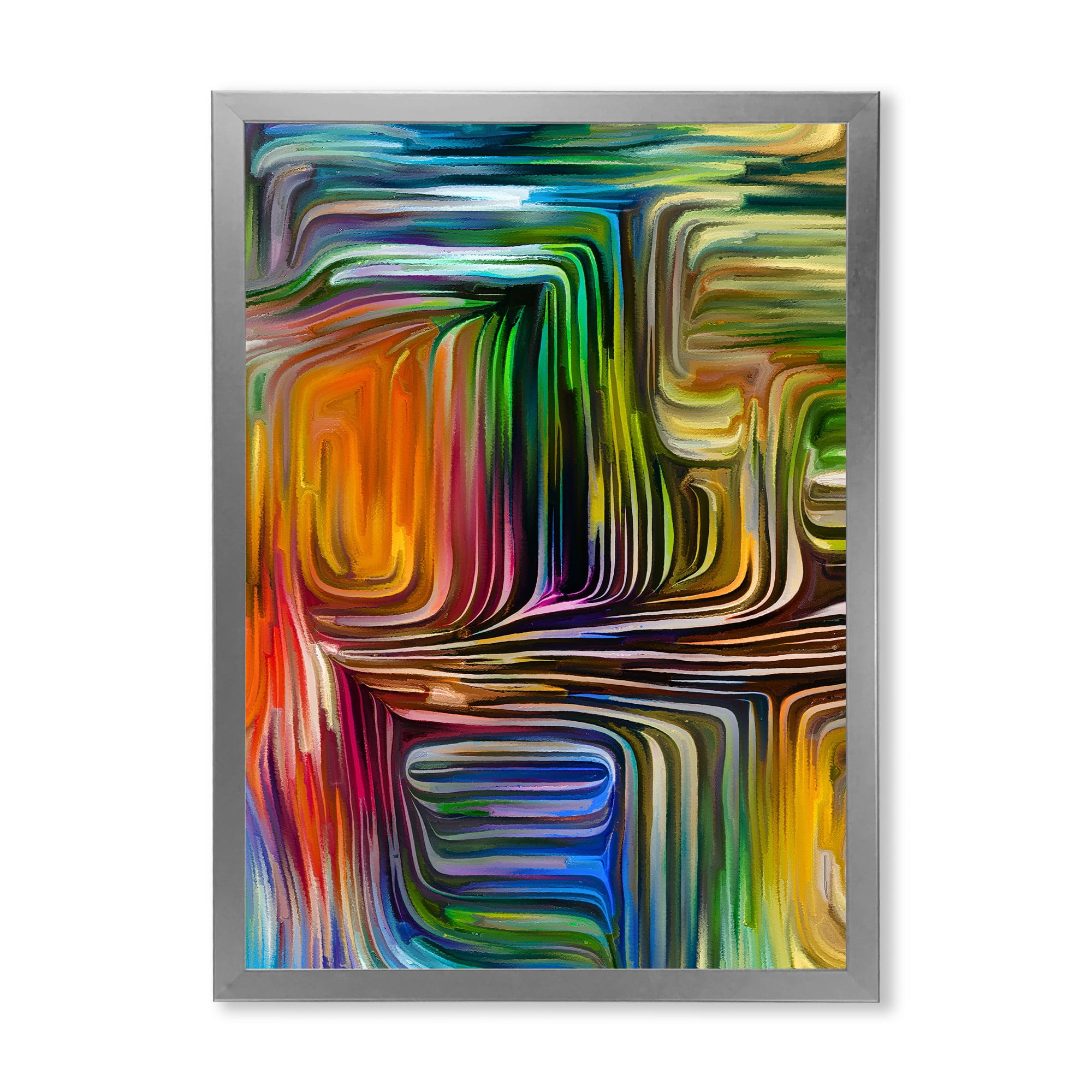 Designart 'Colour Spiral Fusion III' Modern Framed Art Print