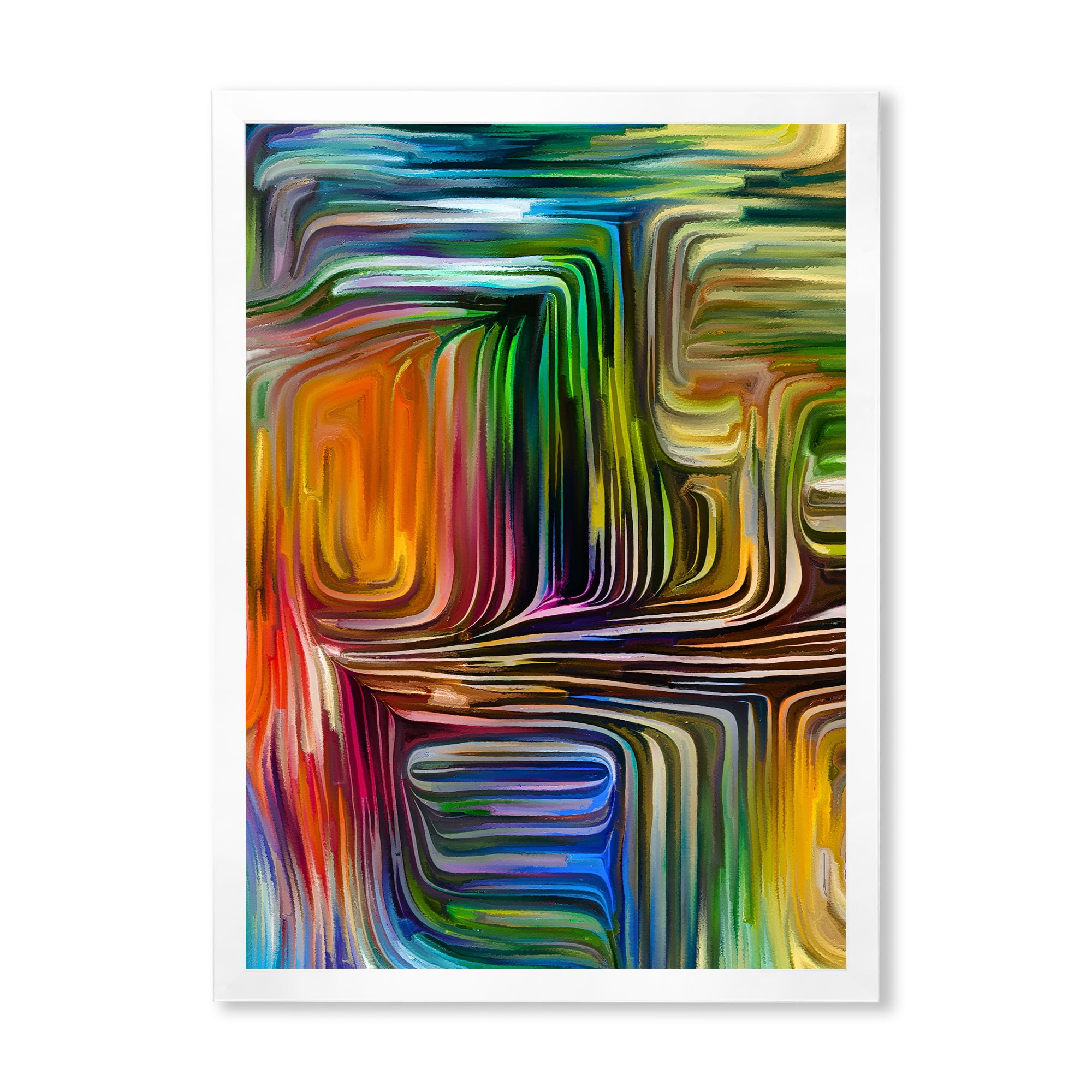 Designart 'Colour Spiral Fusion III' Modern Framed Art Print