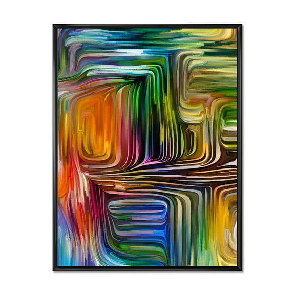Designart 'Colour Spiral Fusion III' Modern Framed Canvas Wall Art Print