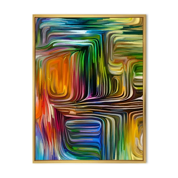 Designart 'Colour Spiral Fusion III' Modern Framed Canvas Wall Art Print