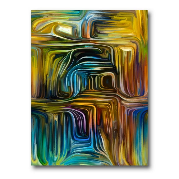 Designart ' Colour Spiral Fusion IV ' Modern Canvas Wall Art Print