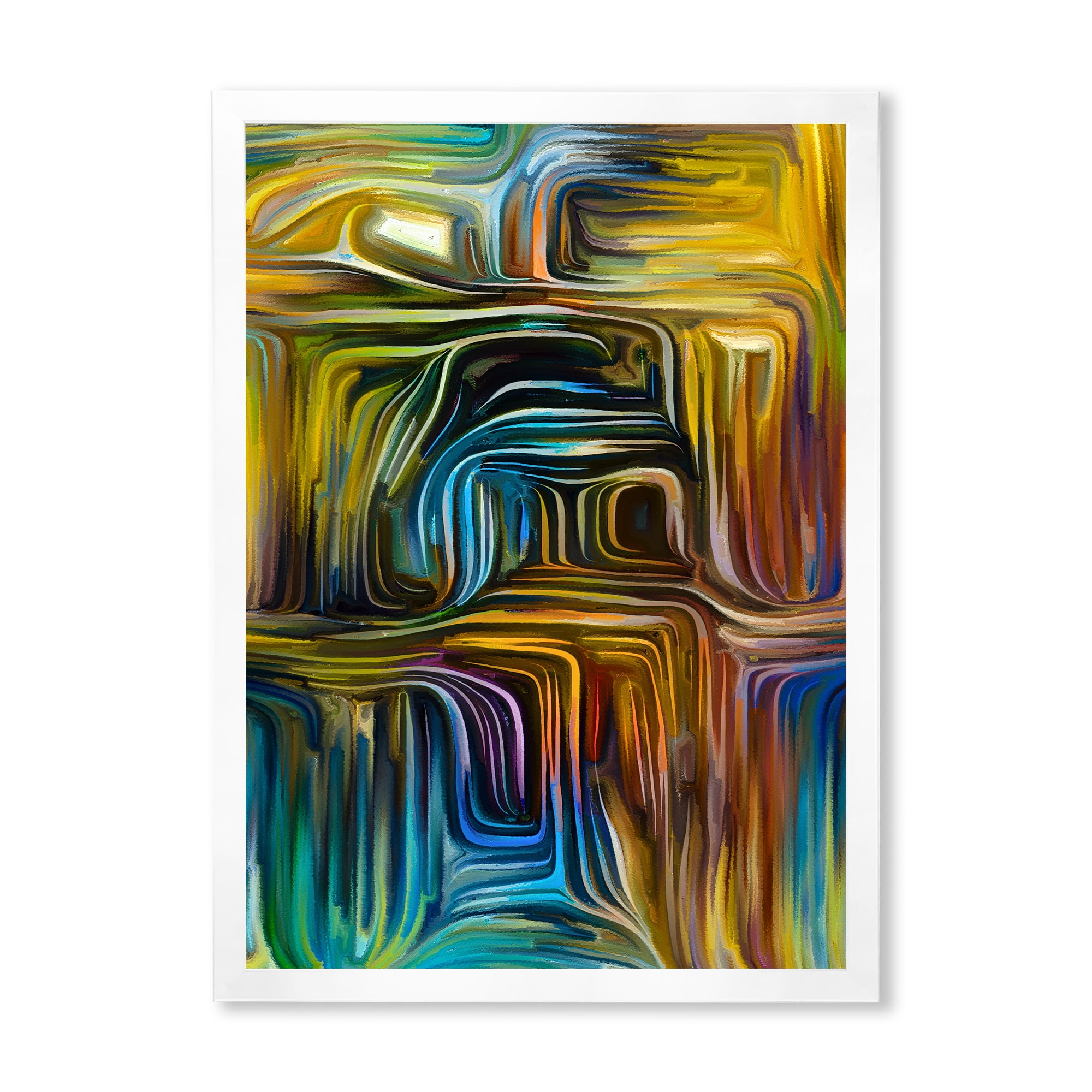 Designart 'Colour Spiral Fusion IV' Modern Framed Art Print