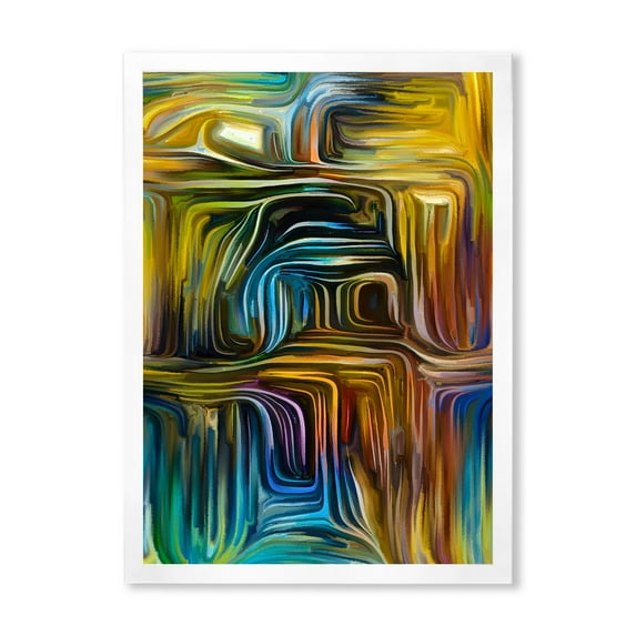 Designart 'Colour Spiral Fusion IV' Modern Framed Art Print