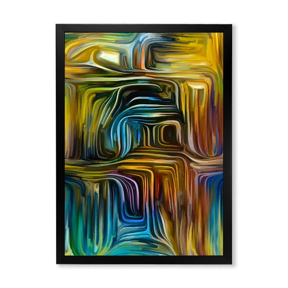 Designart 'Colour Spiral Fusion IV' Modern Framed Art Print