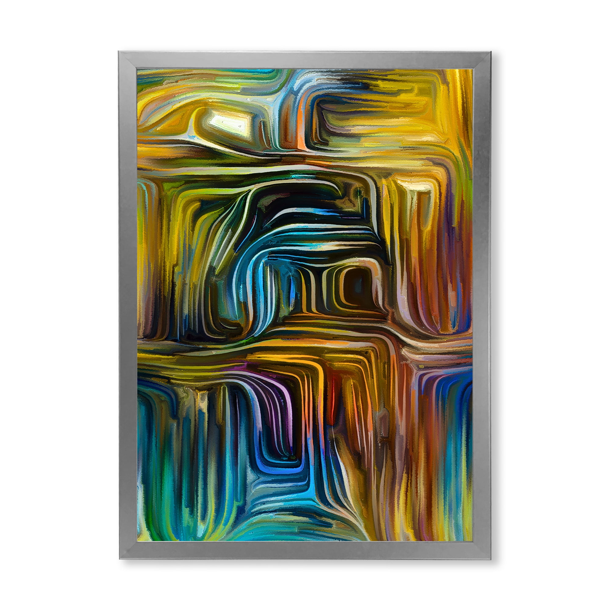 Designart 'Colour Spiral Fusion IV' Modern Framed Art Print