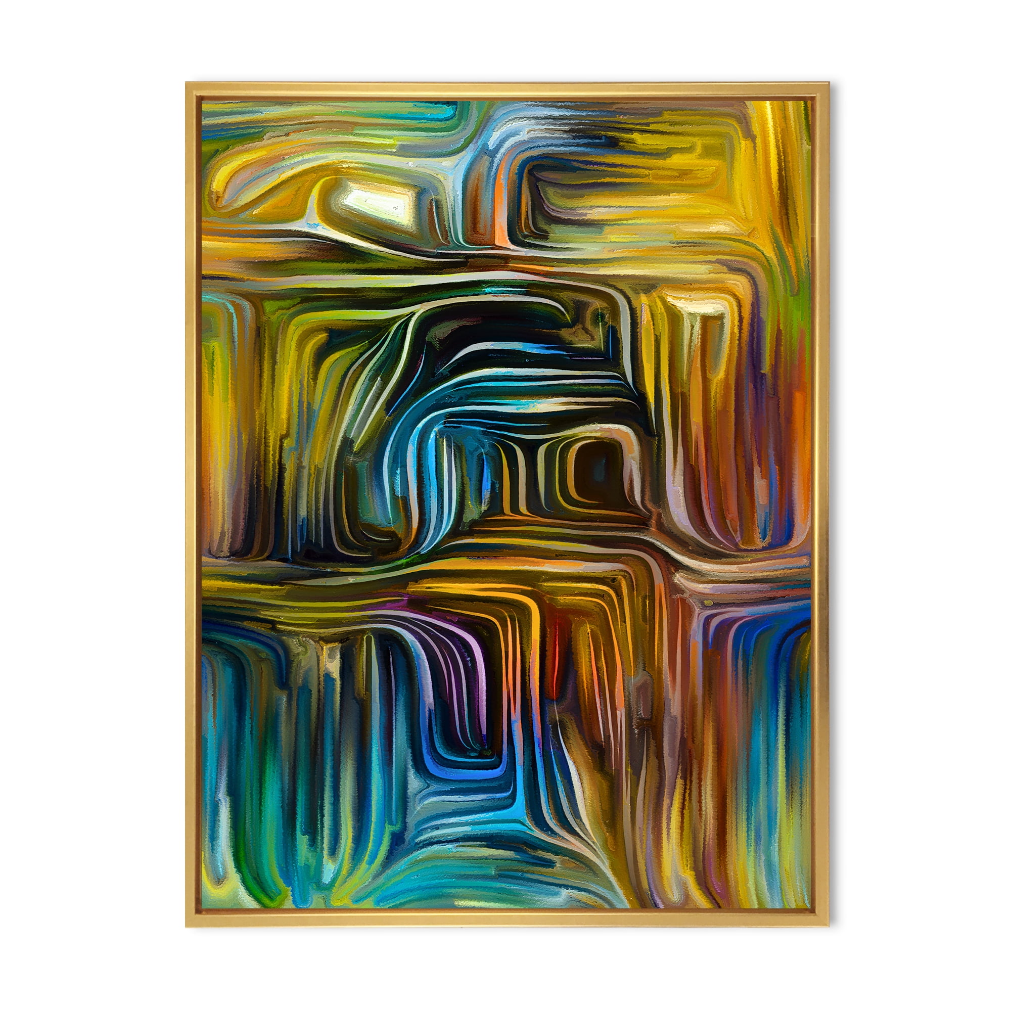 Designart 'Colour Spiral Fusion IV' Modern Framed Canvas Wall Art Print
