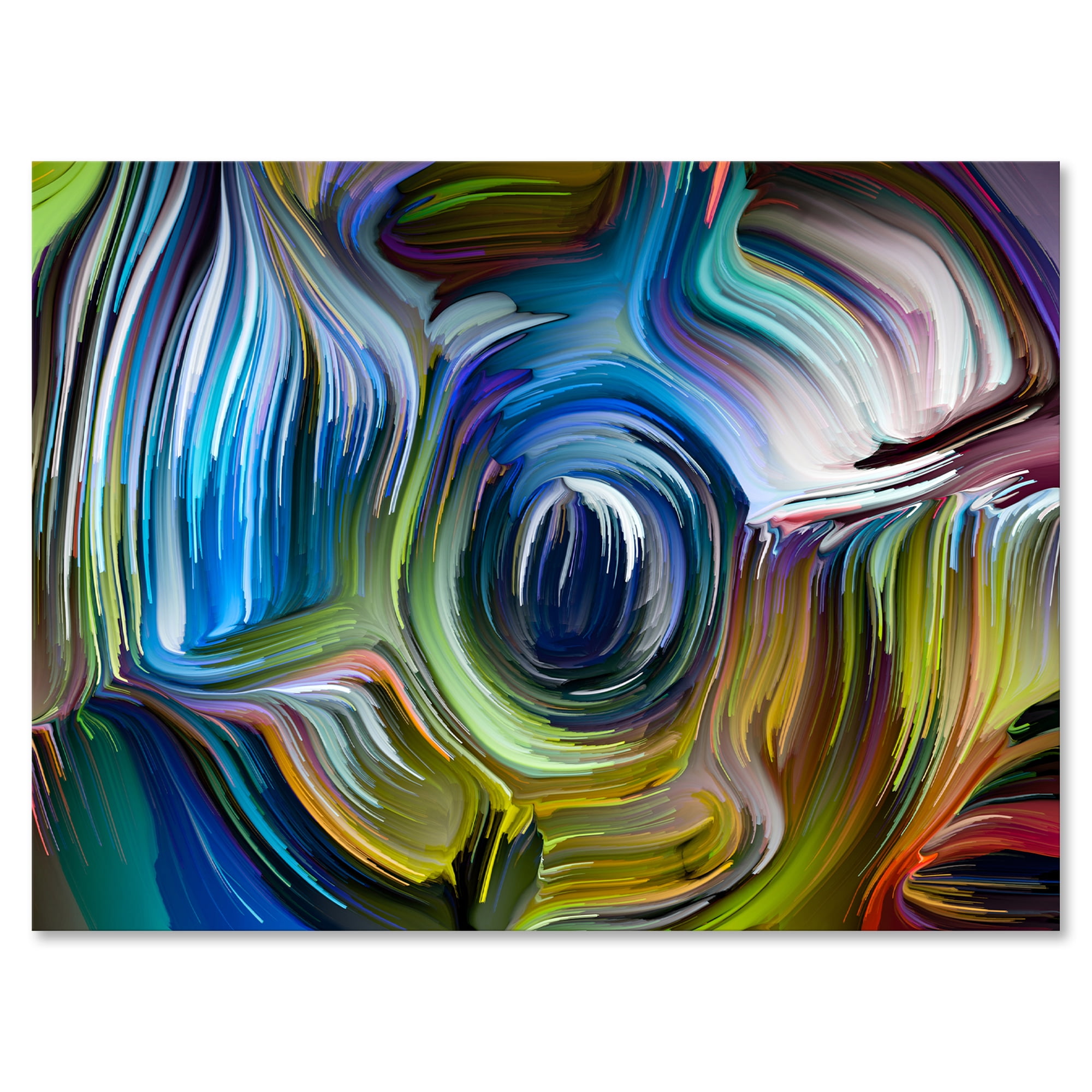 Designart ' Colour Spiral Fusion ' Modern Canvas Wall Art Print